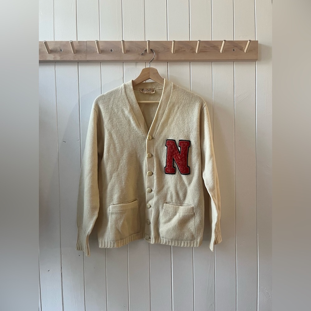 Vintage Varsity Wool Cardigan